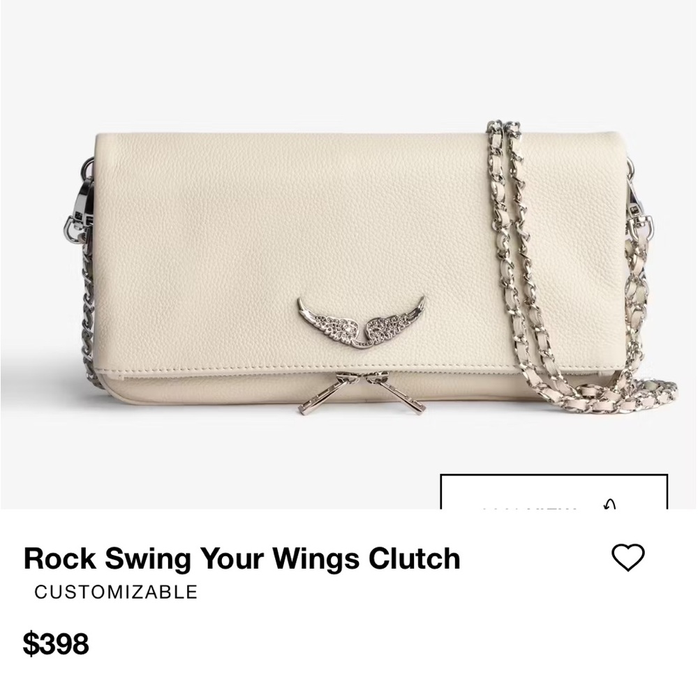 Zadig & Voltaire White Clutch with Silver Chain - Picture 2 of 10